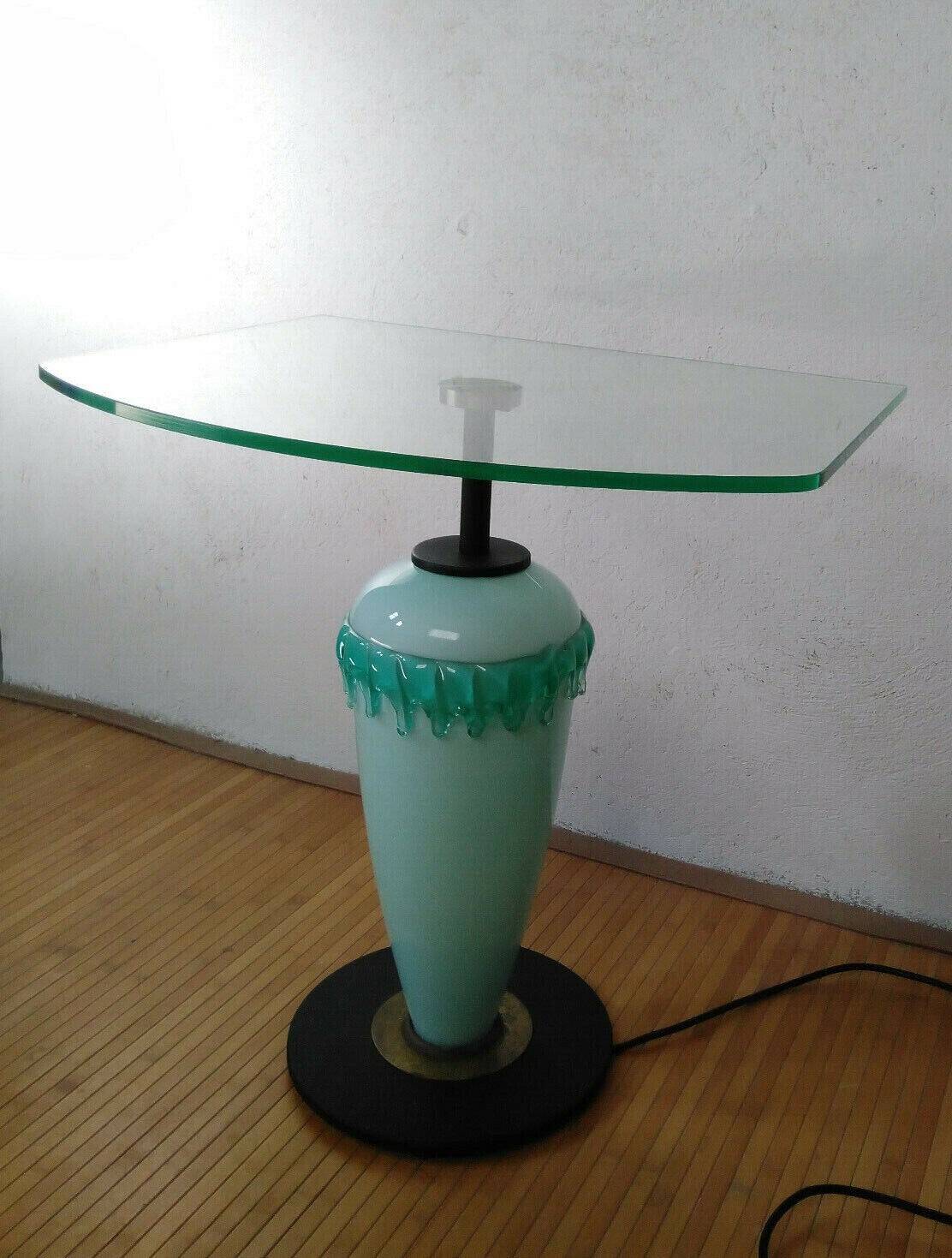 Lampe guéridon en verre de Murano Italie