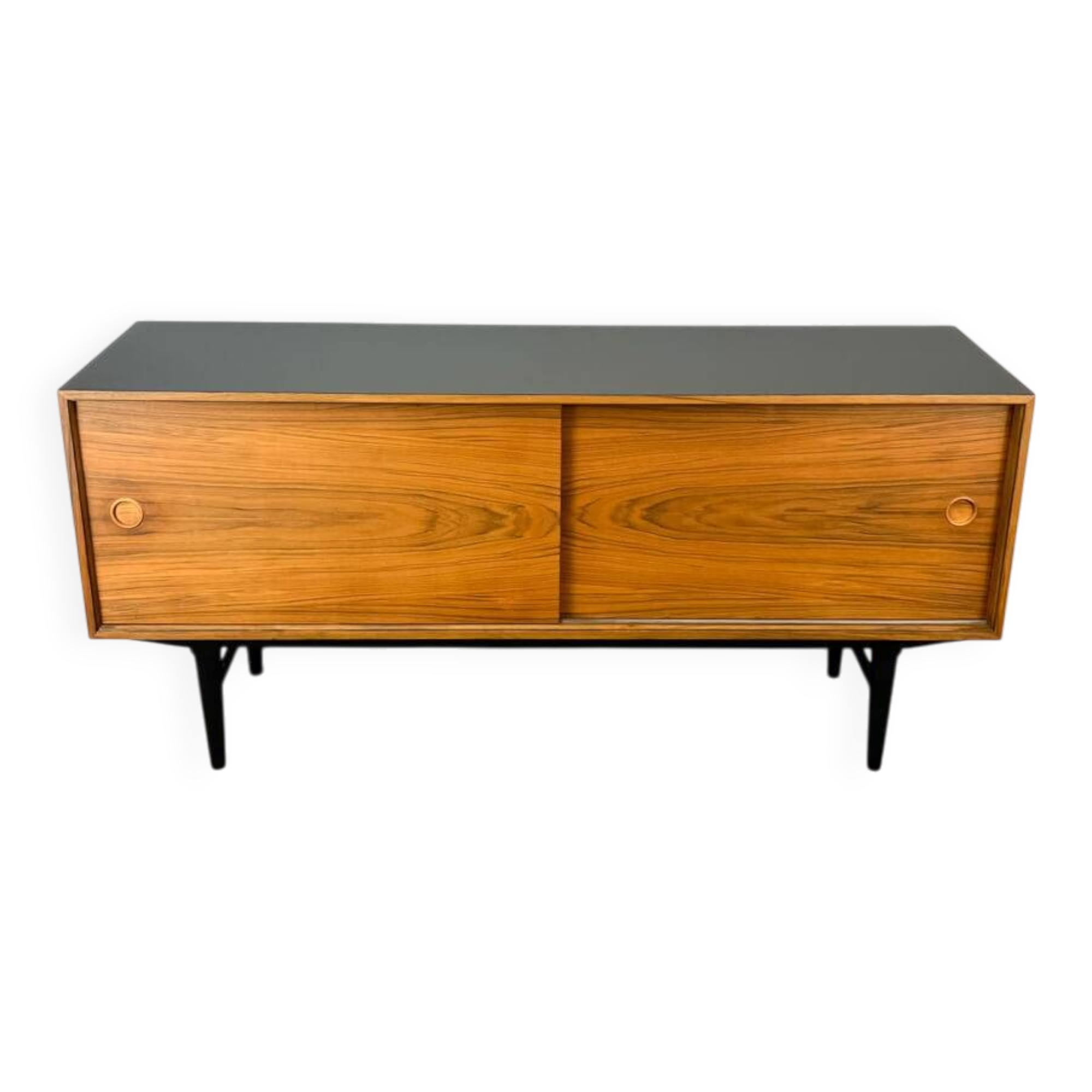 Buffet by Lothar Wegner, walnut with a black top, vintage from the 1960s.