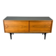 Buffet by Lothar Wegner, walnut with a black top, vintage from the 1960s.