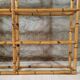 Bookcase, vintage bamboo shelf with glass shelves