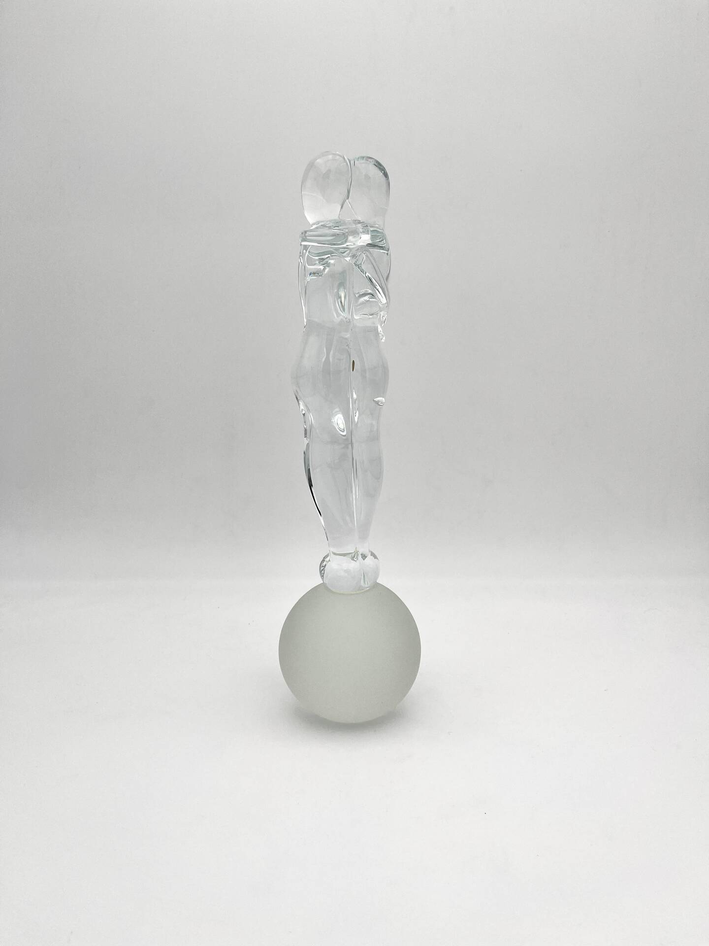 Sculpture Amoureux Verre Massif Murano 2000 Signée Mathis Zane