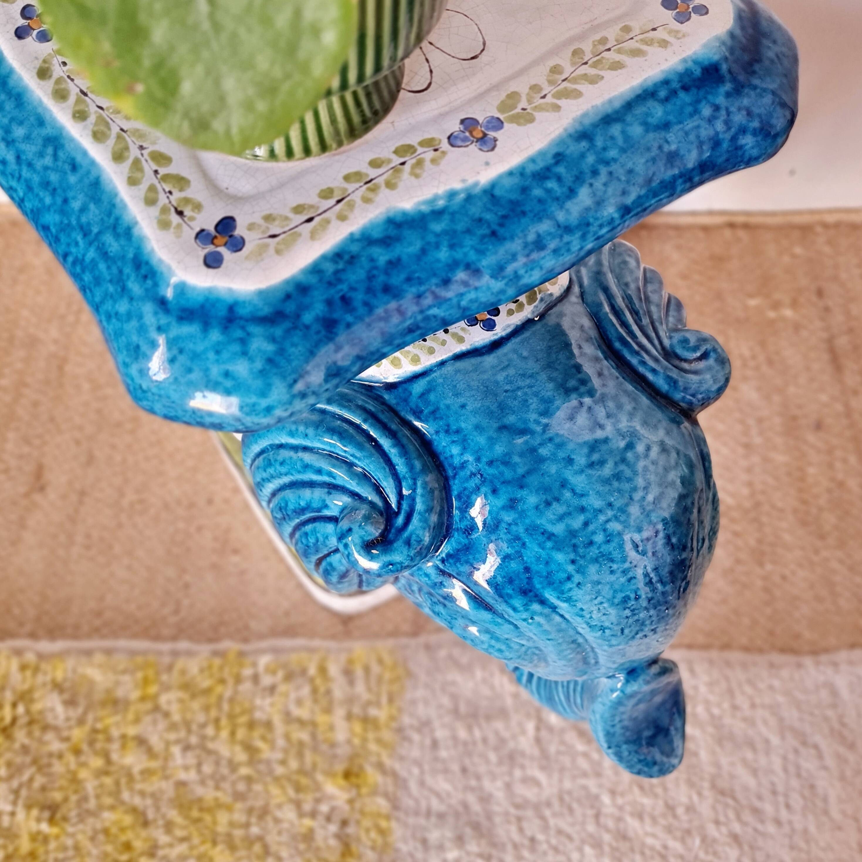 Elephant ceramic vintage plant stand side table