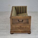 1960s, Danish drop arm sofa, furniture wool, oak wood, orginal condition.