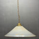 White Murano Glass Pendant Light with Black Rim, Italy, Mid-Century