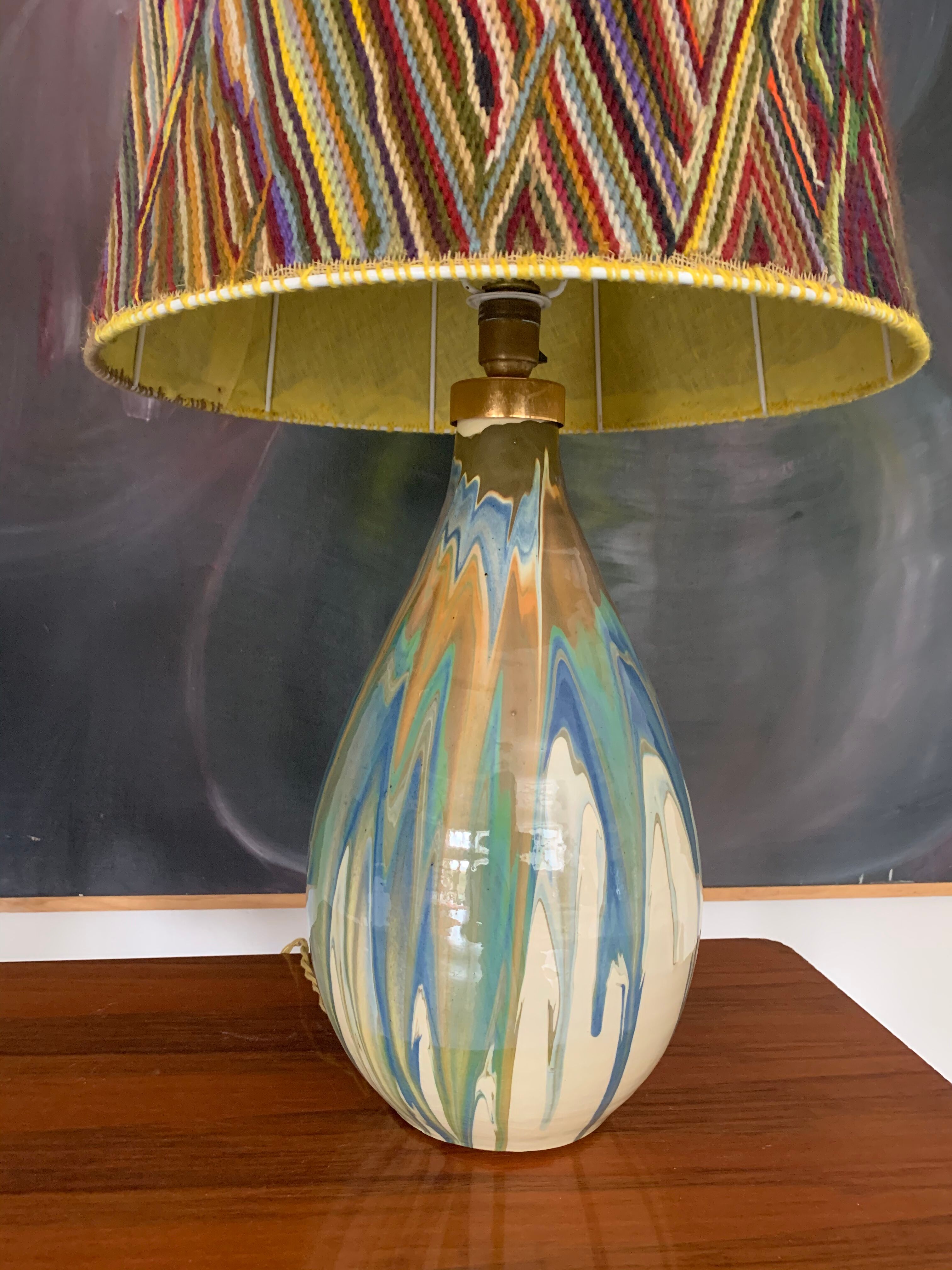 Vintage signed ceramic lamp