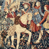 Vintage tapestry hand-screen printed in France