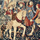 Vintage tapestry hand-screen printed in France