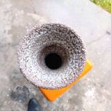 Vallauris vase in black volcanic stone