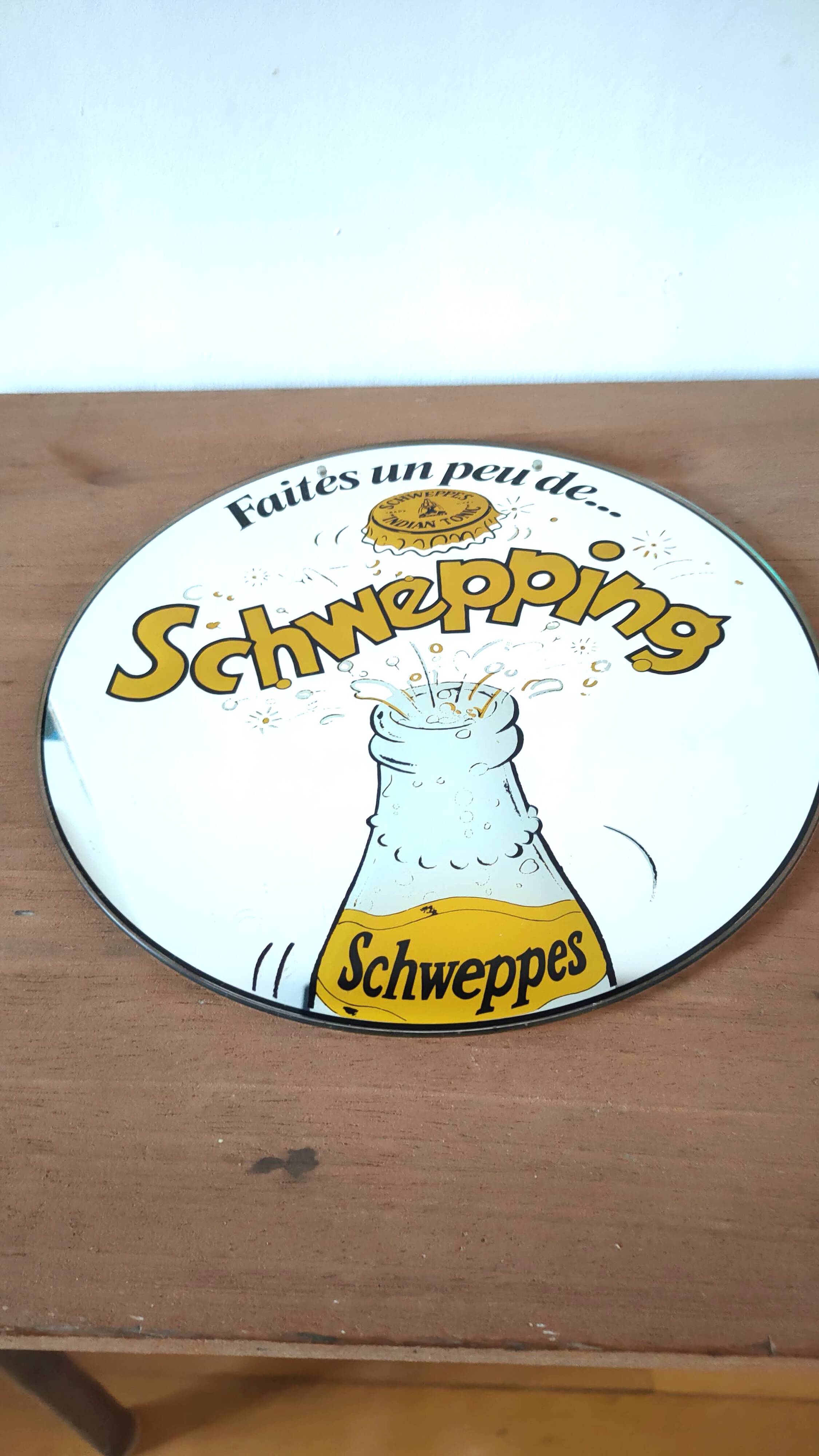 Vintage Schweppes advertising mirror