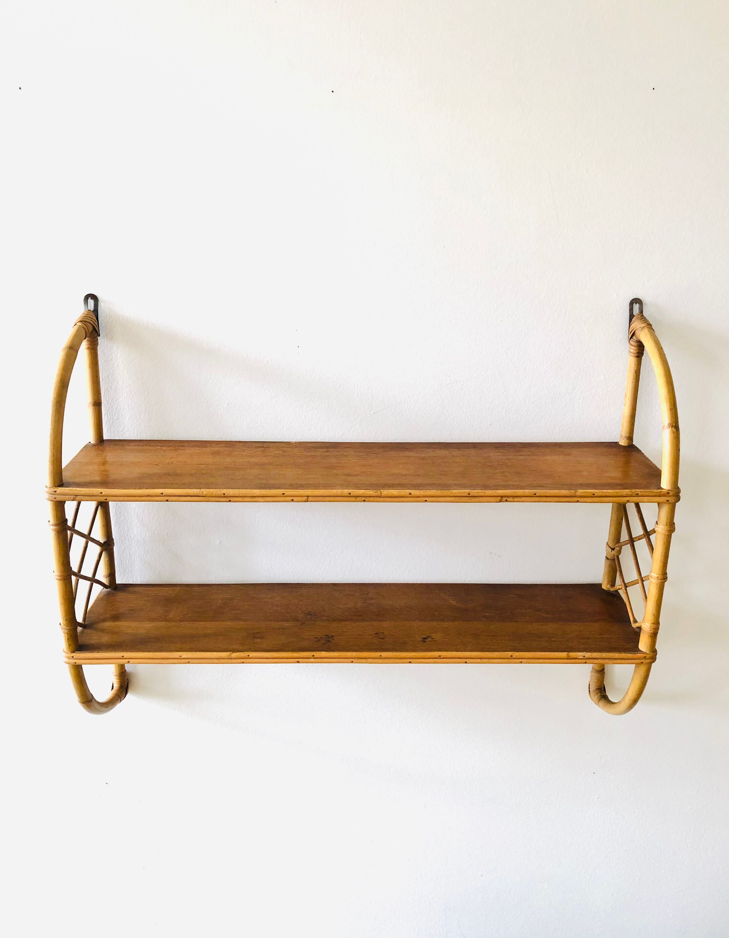 Rattan wall shelf 80x60cm