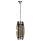 Glass chandelier, chrome and smoked glass in the Fontana Arte style from the 1970s.