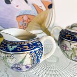 Small milk jug and sugar bowl from Japan with floral patterns from the 1930s/1940s.