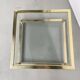 Table basse lucite, laiton et verre années 70