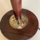 Paire de lampe pied bois et opaline blanche