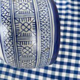 Antique covered butter pot "jobbana" from Morocco, Fes, signed Serghini.