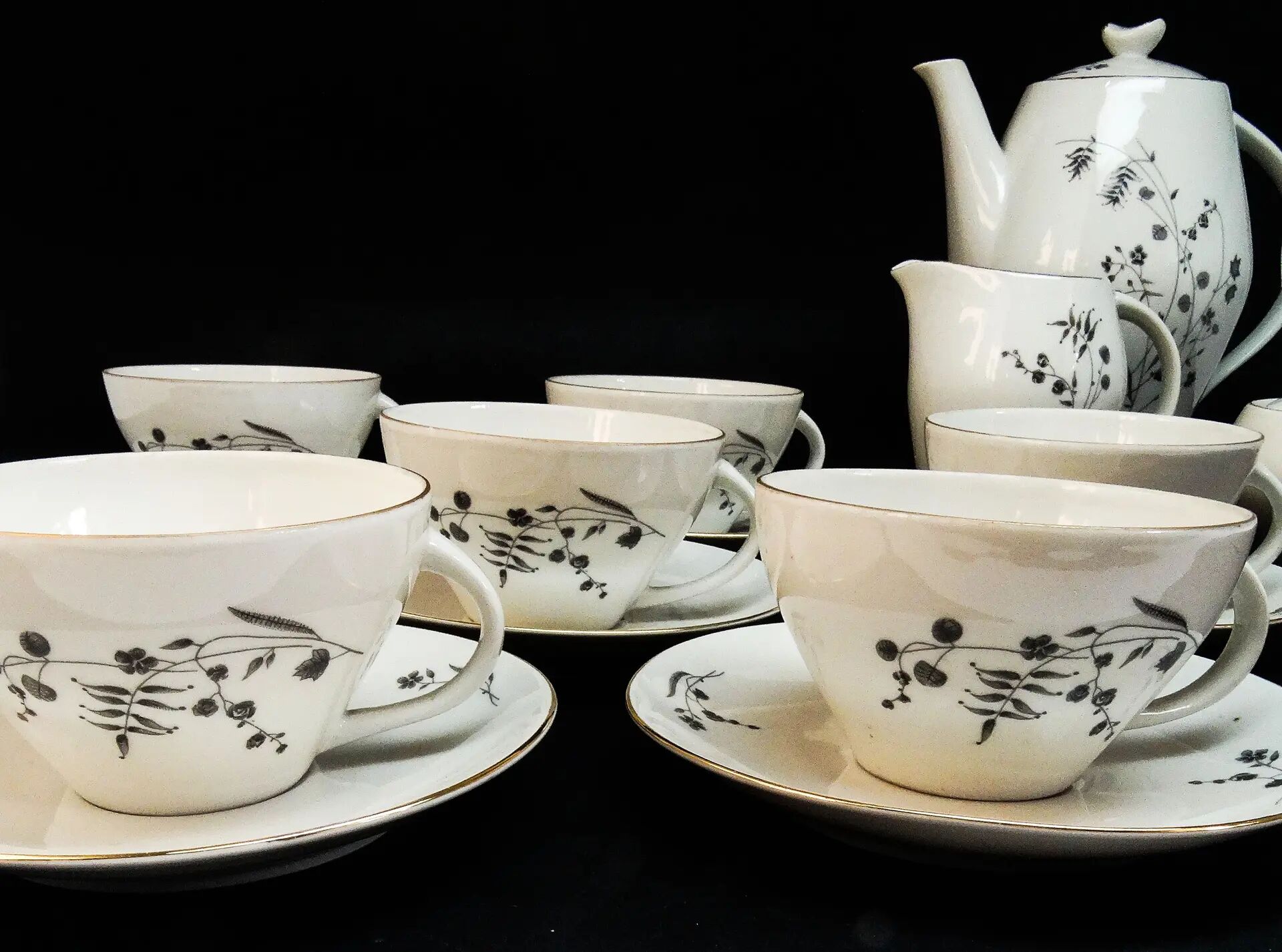 Joanna coffee set, modernism, porcelain, Poland, 1970s
