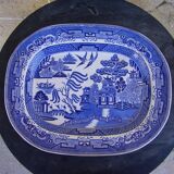 grand plat en ceramique anglaise ancienne motif japonisant