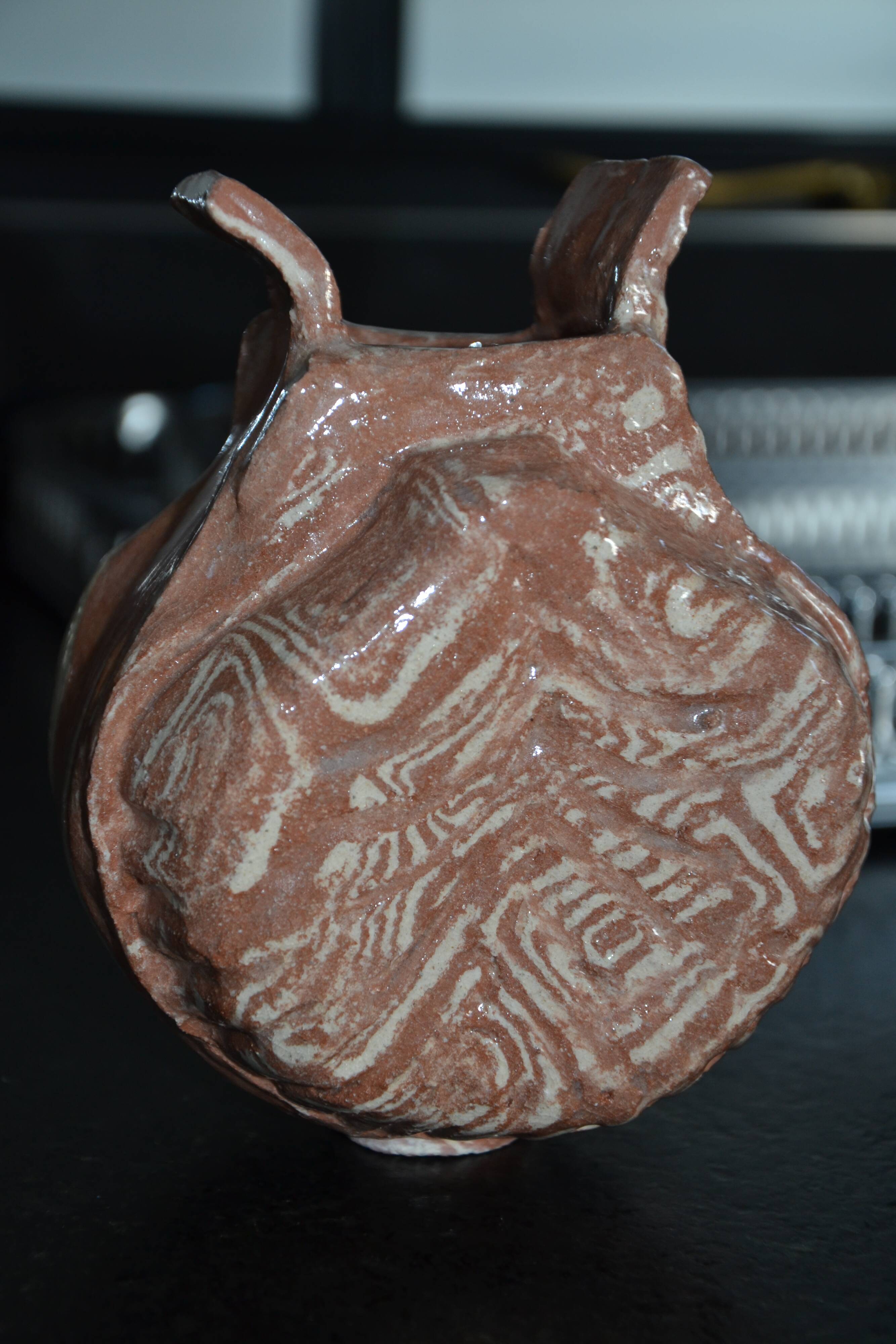 Stoneware vase signed GT