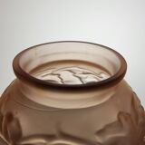 Art Deco glass paste vase Vine leaves signed Souchon Neuvesel