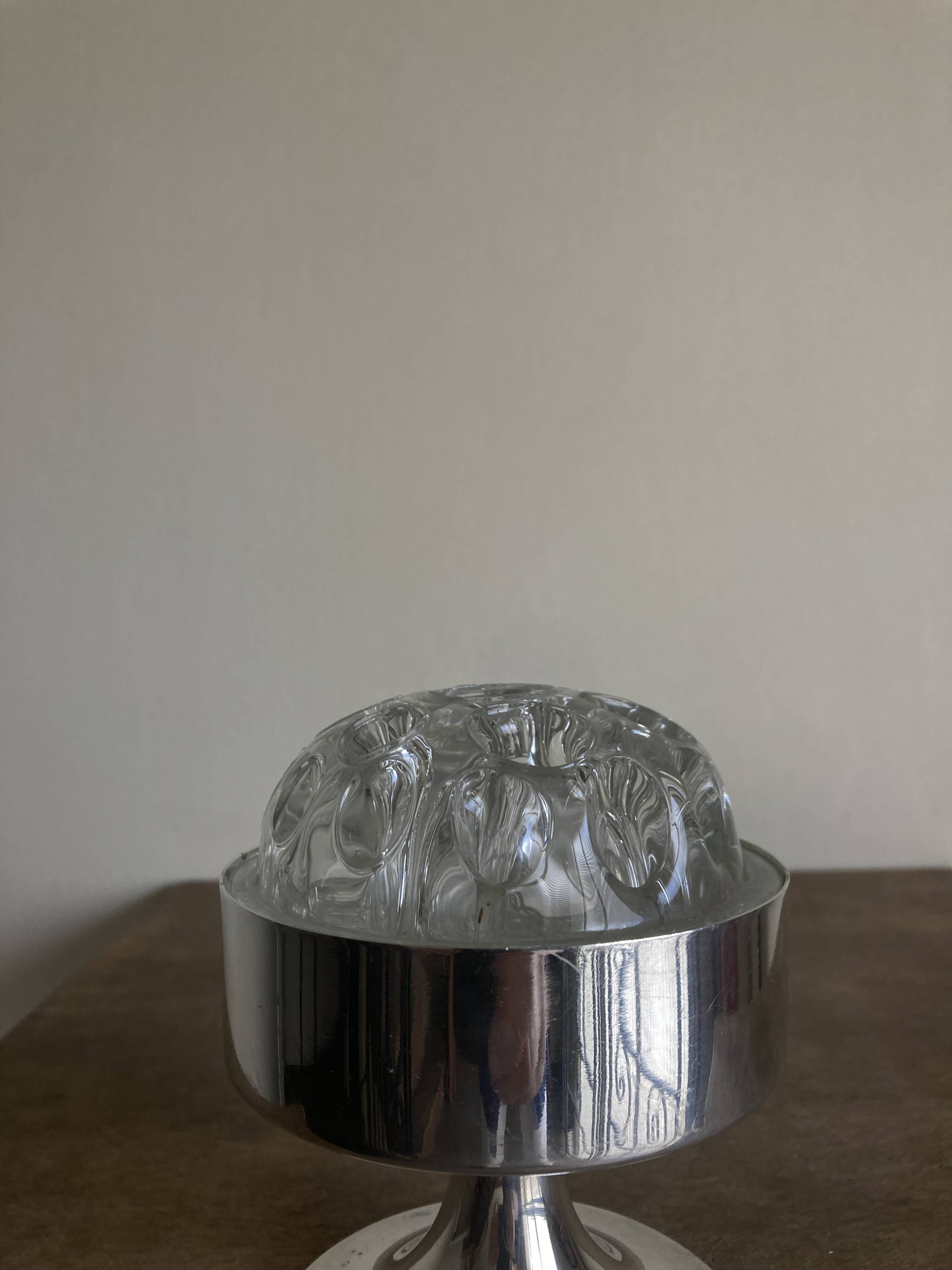 Tulip foot flower spade 1970 in silver metal