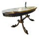 Oval coffee table in onyx and bronze – natural stone top – st