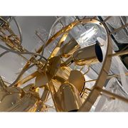 Contemporary Venied-White “Listelli Alabastro” Murano Glass Style Chandeli