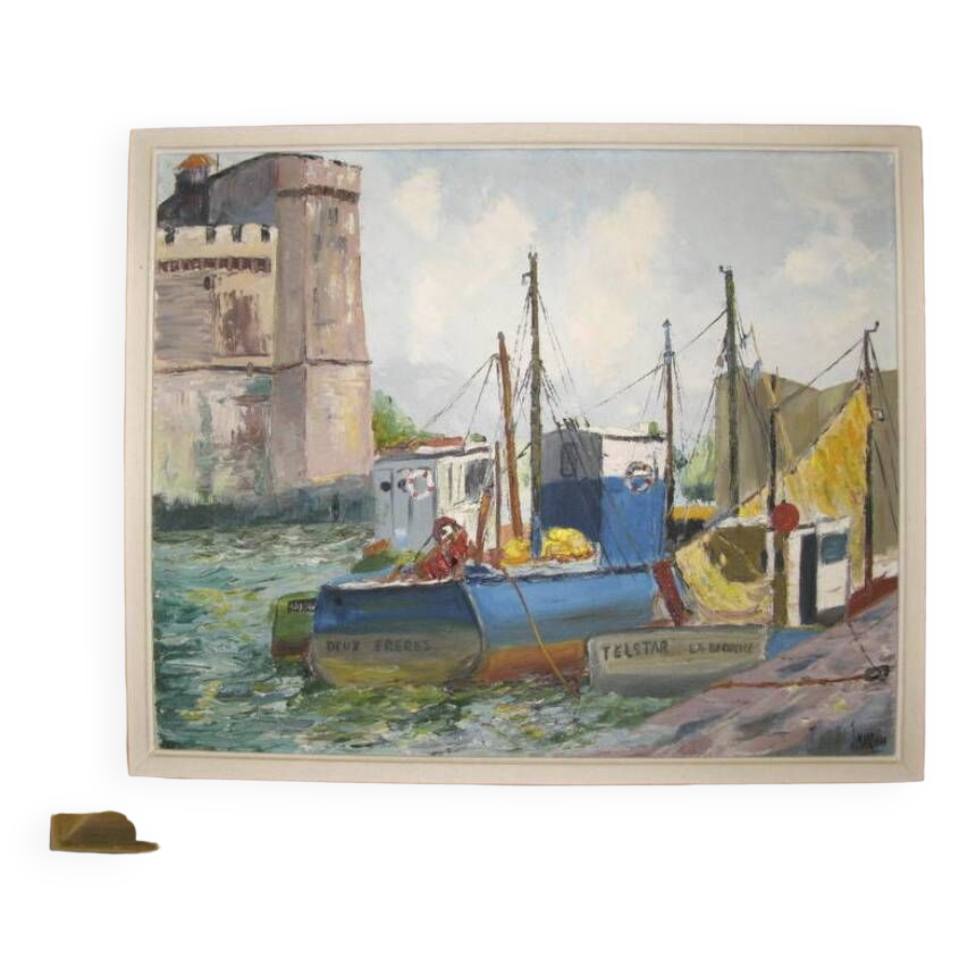 oil painting on canvas, marine signed J. Mary, La Rochelle