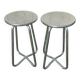 Pair of stools Habitat in cast aluminum 1980 vintage