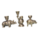 3 animal-shaped bronze candlesticks