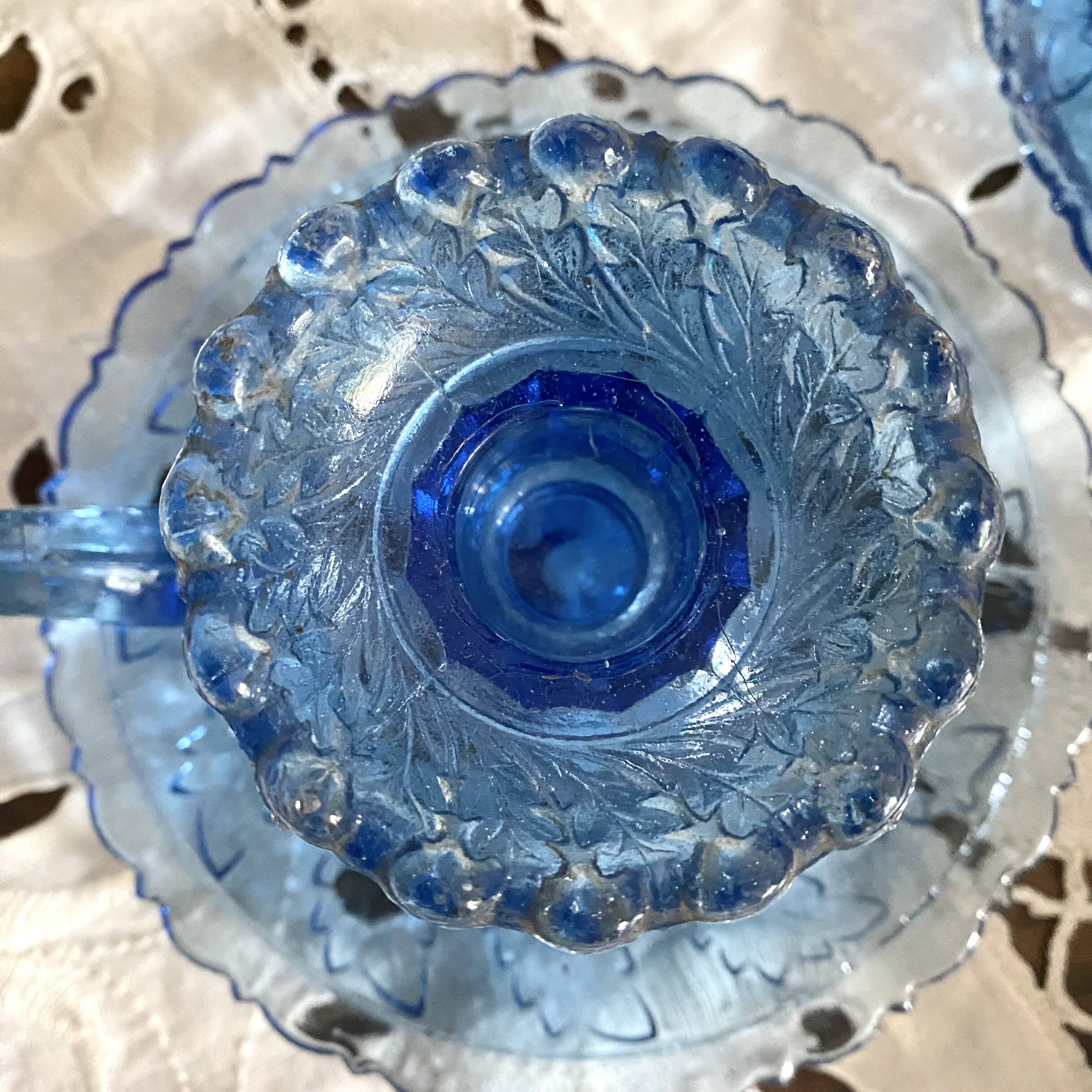 Pair of glass candlesticks