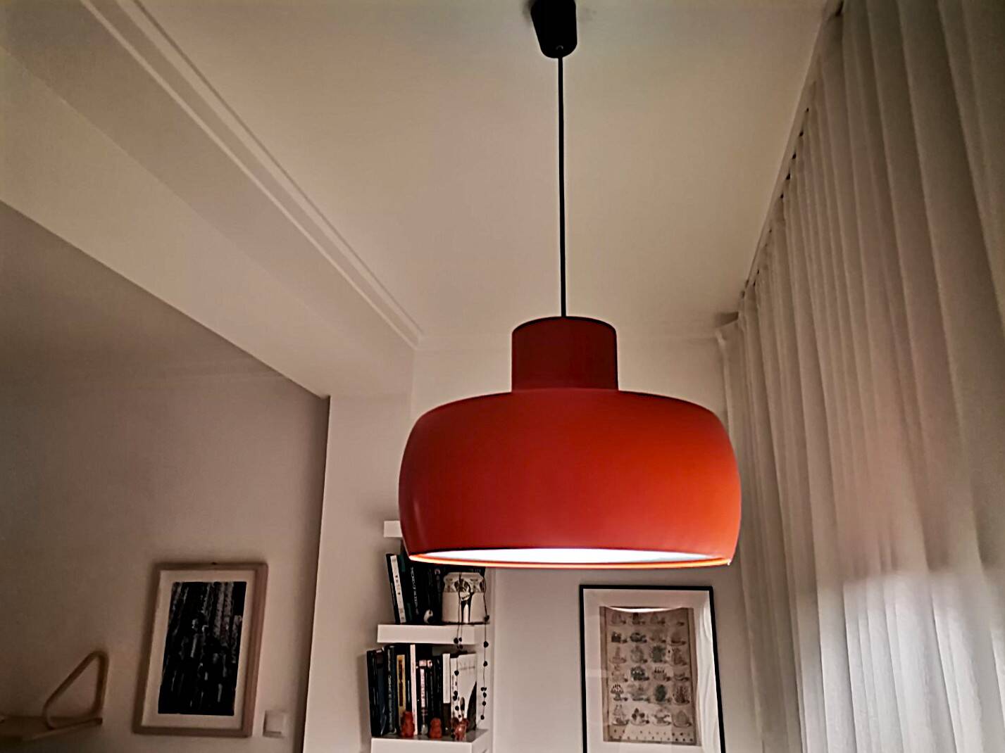 Large orange pendant light for dining room