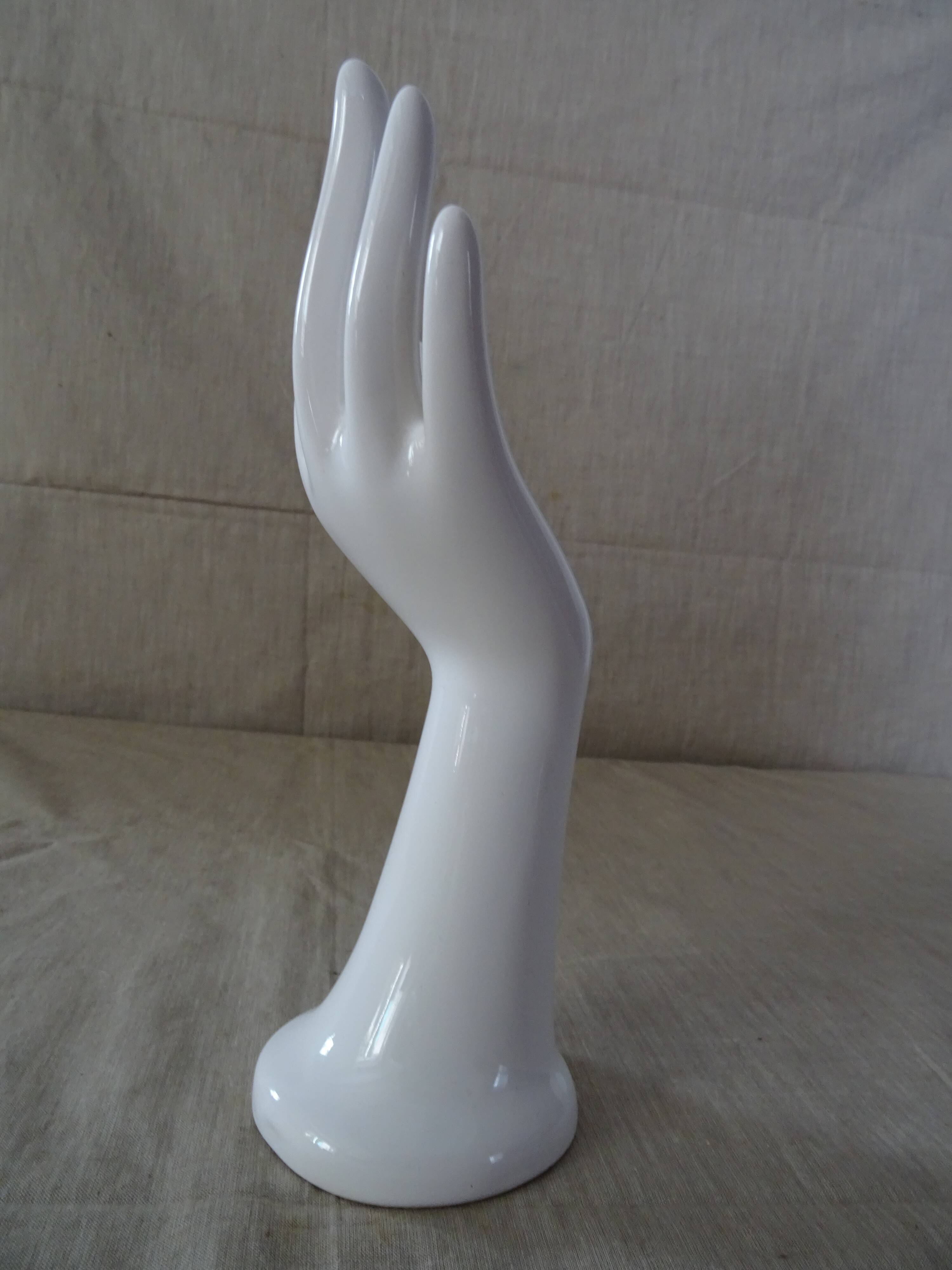 Hand flaguier faience white brand CAA vintage