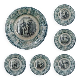 Talking plates bordeaux old man nineteenth l electricity for laughs - series of 12