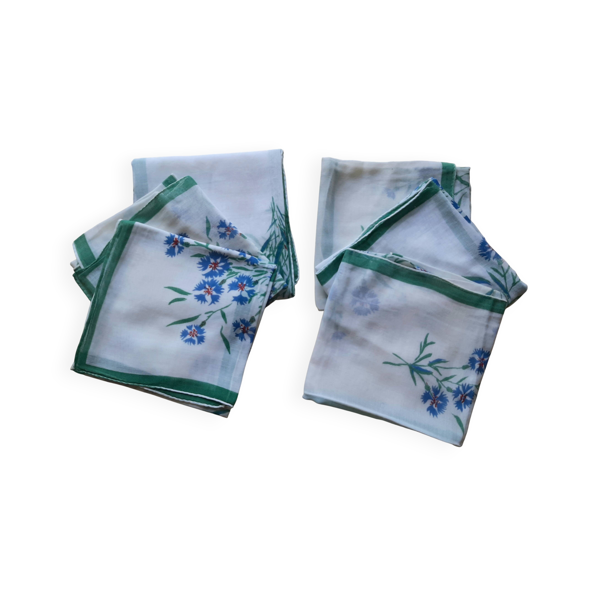 6 serviettes de table vintage champêtres
