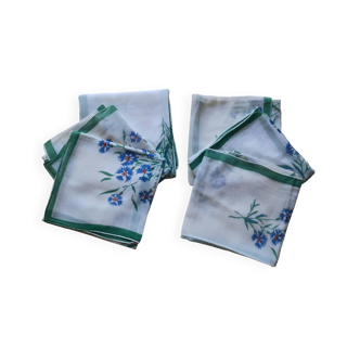 6 serviettes de table vintage champêtres