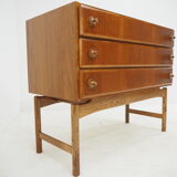 1960 Rare Teak and Oak Chest of Drawers by Krasna Jizba ,Czechoslovakia