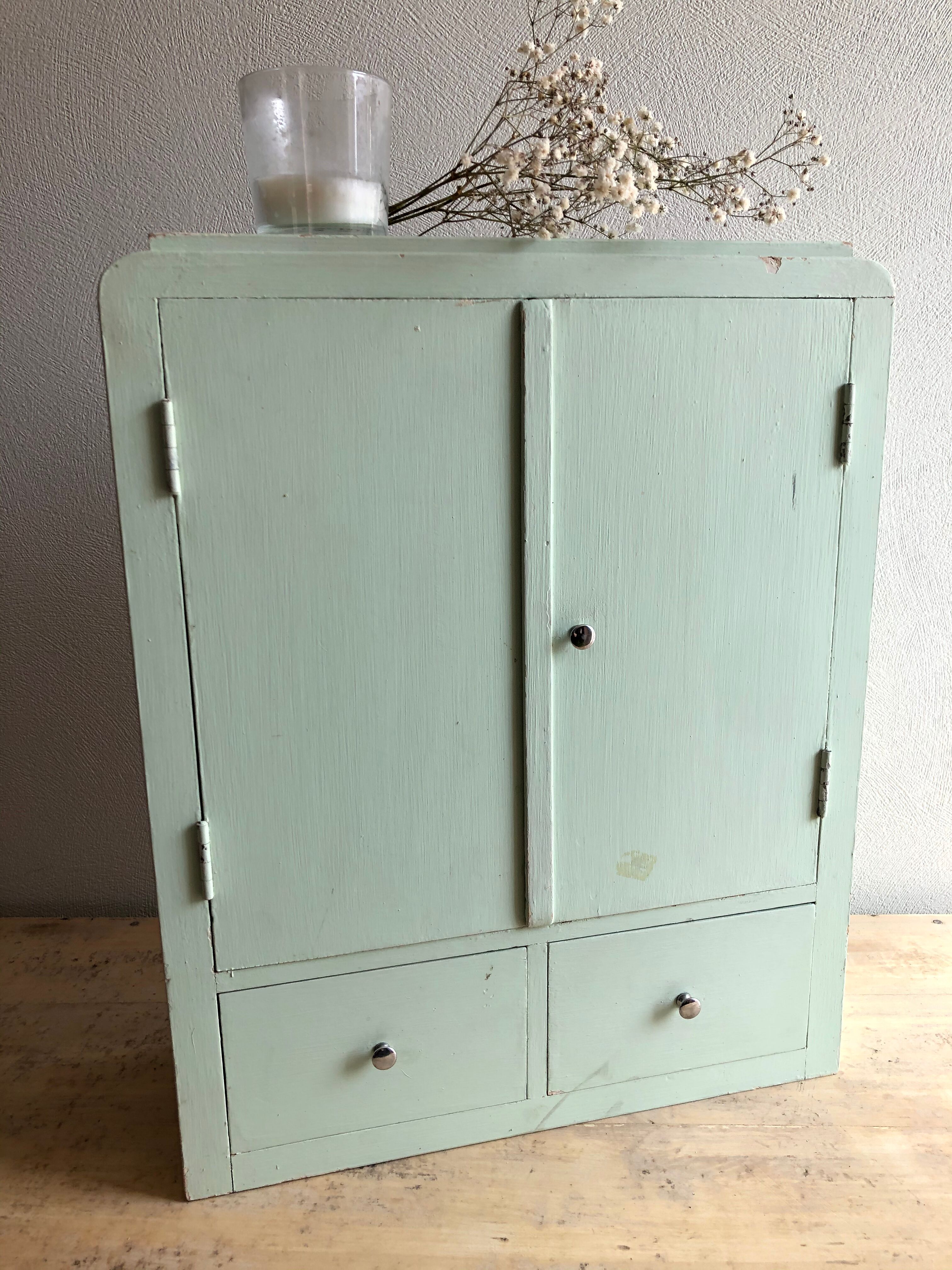 Patinated medicine cabinet