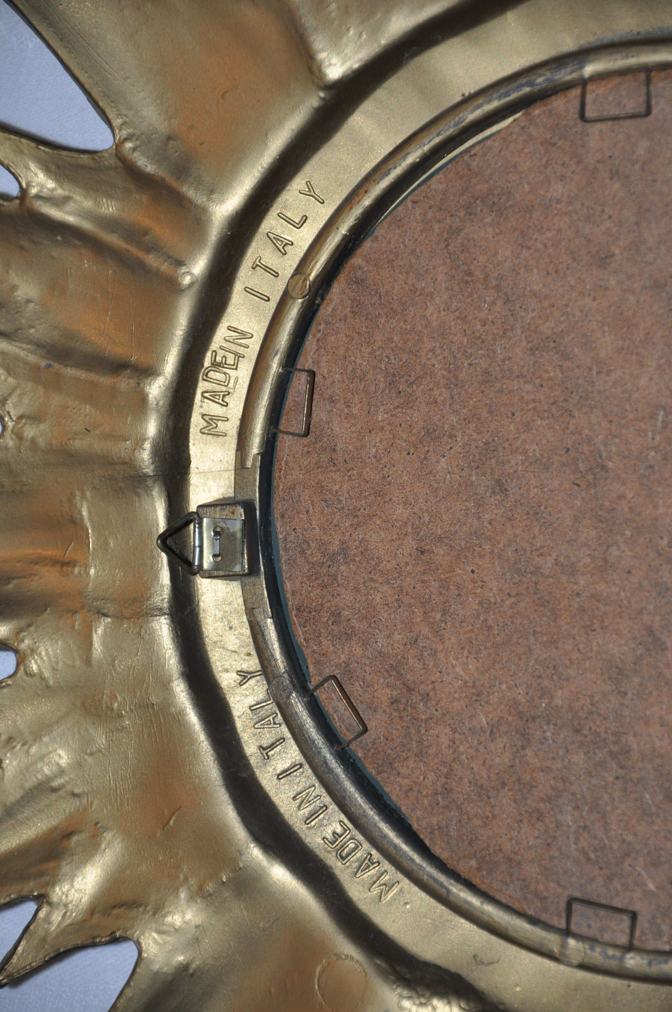 Golden sun mirror made in Italy 70