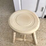 Vintage tripod stool from the 70s painted wood