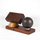 Vintage pen holder, wood paper press and metal ball