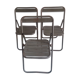 Lot of 3 folding chairs in vintage khaki military metal