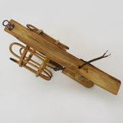 Rattan bamboo lantern wall light. 1950s-1960s
