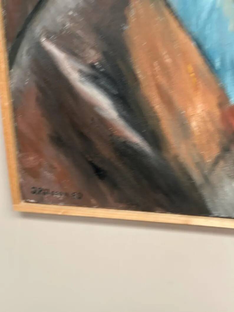 Original Swedish Oil on Canvas – “Cubist Woman Portrait” by Jan Pålsson – Signed – Dated 1980 – Vintage & Framed – 77 × 62 cm
