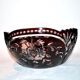 Saint-Louis Crystal Salad Bowl? Lined with Red Bordeaux Overlay Floral