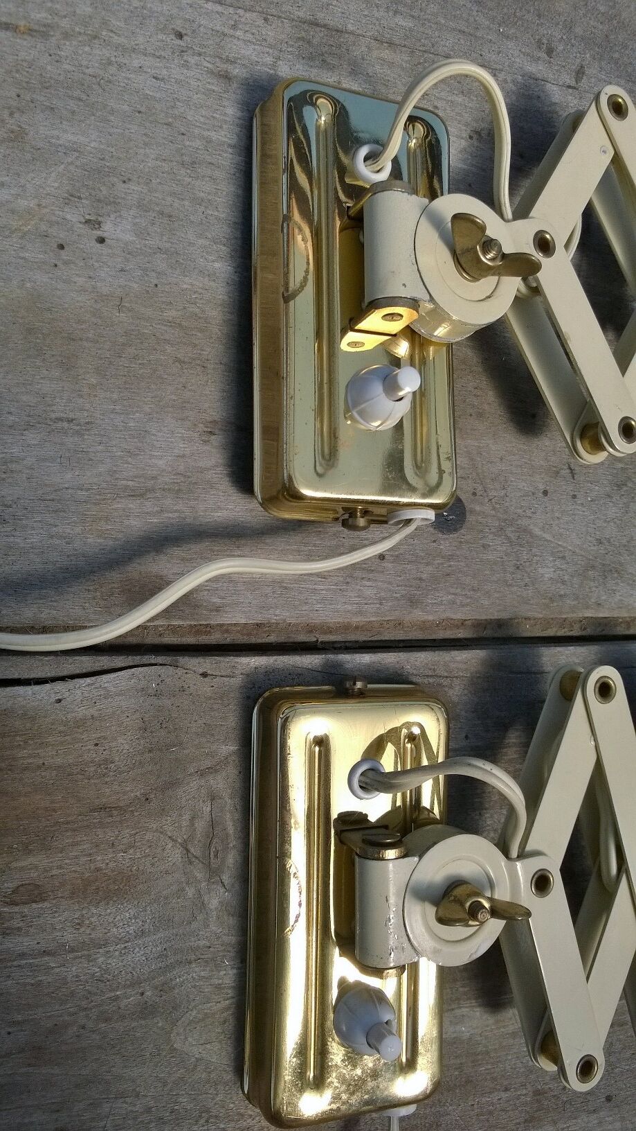 Lot of 2 stretchy wall sconces 1950s