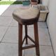 Vintage brutalist tripod bar stool