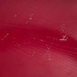 Red Plywood and Curved Metal Frame Chair