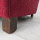 1950s, Danish relax armchair, red furniture fabric, ash wood legs.