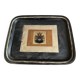 Large antique painted tin platter Napoleon III – Heraldic Coat of Arms Crown