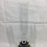 Crystal and bronze oil lamp
